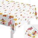 KatchOn, Large Circus Tablecloth - Pack of 2, 108x54 Inch | Carnival Table Cloths, Circus Theme Party Decorations | Table Cover for Baby Shower, Birthday, Gender Reveal, Carnival Theme Decorations (Red & Blue)