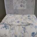 Laura Ashley- King Comforter Set, Reversible Bedding Set with Matching Sham(s), Farmhouse Home Dcor (Norah Solid White, King) (Twin XL, Belinda Blue)