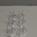 Low Glass Taper Candle Holders fit Candle Base Diameter 5/6-7/8 inch- Wedding Table Centerpiece Short Clear Candlestick Holders - Set of 6