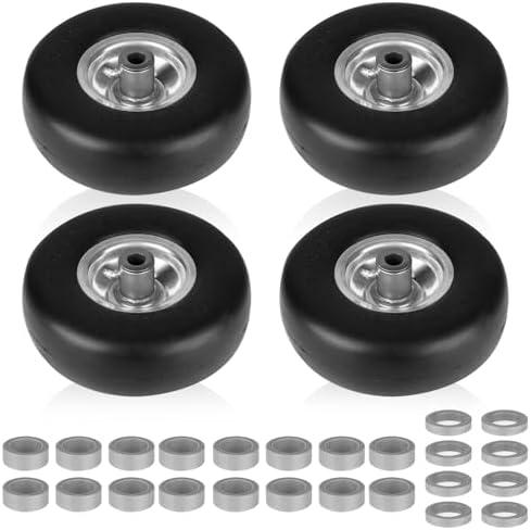 Amazon.com: 9x3.50-4" Flat Free Lawn Mower Tire and Wheel Smooth Tire with Rim for Commercial and Residential Walk-Behind Lawnmowers, Hand Trucks, Garden Carts and Trailers | 4" Centered Hub | Bore ID 3/4" 4PCS : Patio, Lawn & Garden