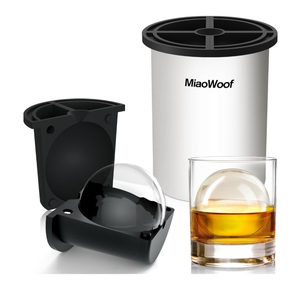 Clear Ice Cube Maker, 2.5 Inch Stainless Steel Crystal Large Clear Ice Ball Maker, Silicone Ice Cube Mold for Cocktails, Drinks & Bourbon, Whiskey Gifts for Men (1 Pack)