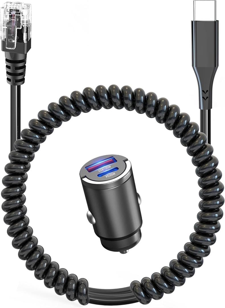 Radar Detector Cable,USB-C to RJ11 Plug Charging Kit,with Automatic Recognition and Matching Voltage Function,for Escort Max360 Unide Beltronics Cob'r'a DualPro 360 Radenso XP etc Radar Detector