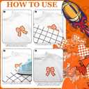 Glitinsel 24 Pcs Orange Game Day Cheer Patches Iron on Embroidered Football Patches Sew on Appliques for Hats Backpacks Clothes Football Enthusiasts Team Fans DIY Crafts(Game Day)