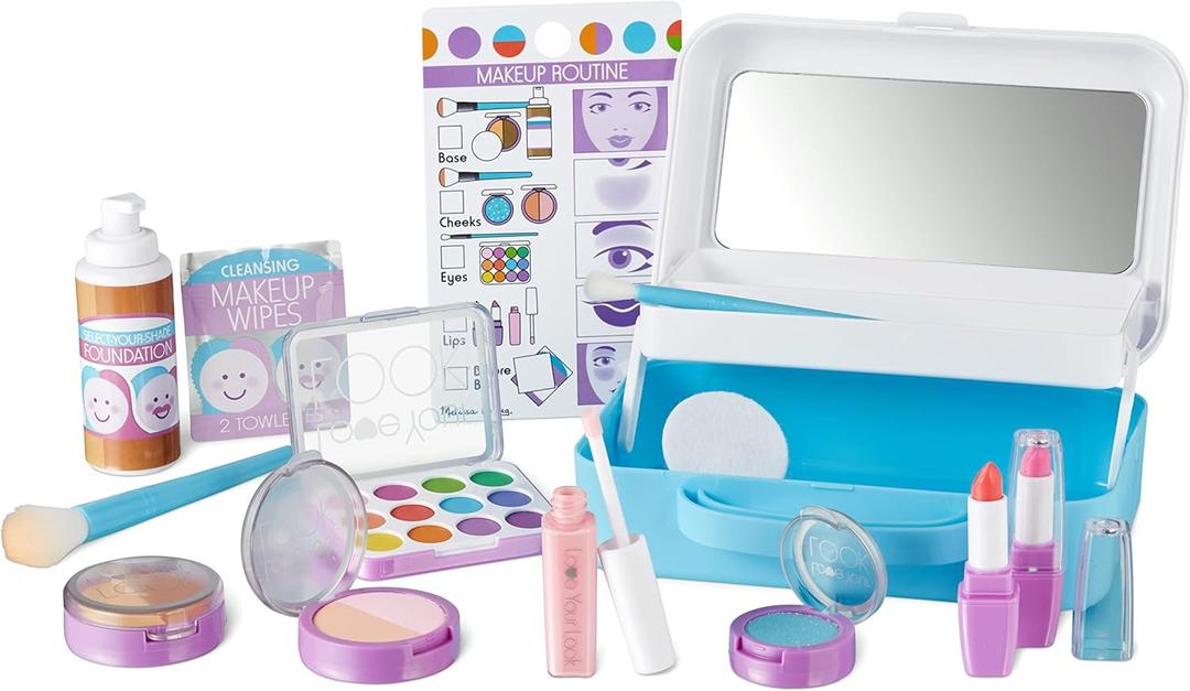 Melissa & Doug Love Your Look Pretend Makeup Kit Play Set  16 Pieces for Mess-Free Pretend Play (Does NOT Contain Real Cosmetics)