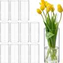 12 Pack Glass Cylinder Vases 8 Inch Tall Clear Flower Bulk Vase for Centerpieces Hurricane Floating Candle Holder for Table Home Home Decor Floral Shelf Party Dining Wedding Holiday Decoration
