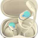 Wireless Earbuds Bluetooth Headphones - 3-in-1 Translation Earbuds Real Time - Open Ear Language Translator Earbuds - HD Sound, 68H Long Playtime, IPX5 Waterproof Ear Buds for Workout/Sports, Beige