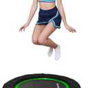 Leaps and Rebounds Fitness Trampoline, 48 or 40-inch Adults and Kids Rebounder for Indoor and Outdoor, Up to 270 lbs, Low Impact Cardio and Easy Home Workout (green)