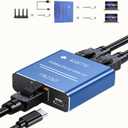 3 x Network Switch Ethernet Splitter 1 to 2 High Speed 1000Mbpswith USB Power CableHigh Speed Ethernet Switch for Cat5/5e/6/7/8 Cable[2 Devices Simultaneously Networking