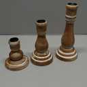 Candle Sticks Holder Decor Set of 3, Rustic Wooden Candlestick Holders, Farmhouse Wood Candle Stand, Vintage Candles Stick Tapered Holder for Living Room, Table Centerpiece (Brown)