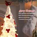 Acrylic Christmas Tree for Night Light, Mini Christmas Tree Light Up Tabletop Xmas Crystal Tree Decor with Home Decor Battery Powered LED Lights for Tabletop, Centerpieces, Kitchen, Gift, Indoor (1ft 1in)