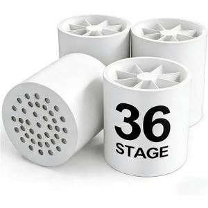 Shower Water Filter, 36-Stage High Output Filtered Shower Head, Shower Head Filter for Hard Water for Hard Water, Removes Chlorine, Fluoride (36 Stage Shower Filter Replacement White)