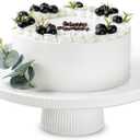 10 Inch Ceramic Cake Stand for Weddings & Birthdays, Elegant Dessert Display Stand with Non-Slip Base, White Party Cake Plate for Baby Shower, Cupcakes, and Dessert Table Dcor