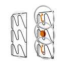 Durmmur 2 Pack Pot Lid Organizer Rack, 6-Tier Pot Lids Holder for Cabinet Door/Wall, No Drilling Adhesive Wall/Door Mounted Rustproof Pot and Pan Cover for Kitchen Storage, Classic Black