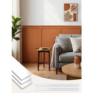 Upick Wall Panels Board and Batten Kit, Paintable PS Wainscoting Paneling for Accent Wall 120" x 43"