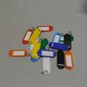 Teskyer 16 Pack Plastic Key Tags, Colorful Key Labels with Label Window Split Ring, Organize Your Keys and Stuff, 8 Colors