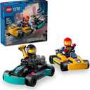 LEGO City Go-Karts and Race Drivers Toy Playset, 2 Driver Minifigures, Racing Vehicle Car Toys, Fun Race Car Toy Gift for Kids Aged 5 and Up, 60400