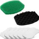 Pond Filter Pads Replacement for Aquagarden Inpond 5 in 1 600 and 6 in 1 900 Gallon Model, Foam Filters Sponge Set and Polymer Wool Pad for Outdoor Ponds Pump Filtration Maintenance Kit (Large, 8PCS)