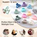 2 x 12 Pcs Matte Mini Hair Clips for Women & Girls - Plastic Claw Clips for Thin Hair (Semicircle - Blue, Purple, Green, White, Pink, Yellow, Gray, Brown)