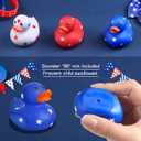 Jerify 2 Inch Patriotic Rubber Ducks Independence Day Rubber Ducks for Ducking Float Star Ducky Small Red White and Blue Items Cruise Ship Bath Shower Summer Beach Pool(120 Pieces)