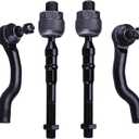 4pc Front Inner and Outer Tie Rod Ends for Nissan Frontier 2005-2019, for Nissan Pathfinder 2005-2012, Steering Tie Rod End Kit for Nissan Xterra 2005-2015, ES800048 ES800108 EV800106 Tie Rod Ends