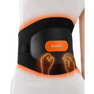 IKEEPFIT Portable Heating Pad for Back, FSA Eligible HSA, Cordless Heat Belt with Massager for Lower Back Pain Relief, Battery Powered 8000 mAh Rechargeable, MAXwarm 3.0, Gift for Women Men 90-310 lb