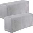 SENTOP 6pcs Sofa Armrest Protector, Removable Washable Chair Arm Protectors Elastic Home Office Recliner Couch Loveseat Protective Cloth (Gray)