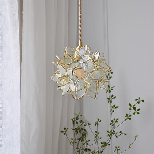 LIFENICEST Glass Flower Pendant Lights Floral Petal Light Fixture Modern Hanging Lamp 7 Inch Mini Pendant Lighting for Kitchen Island - Clear Textured Glass Shade