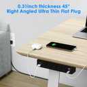 40W Under Desk Power Strip Mountable,20W USB-C Fast Charging Flat Plug Power Strip Surge Protector 1200J,9 in 1 Desk Outlet,5 Outlets,2 USB-C,2 USB-A,6FT Extension Cord Black