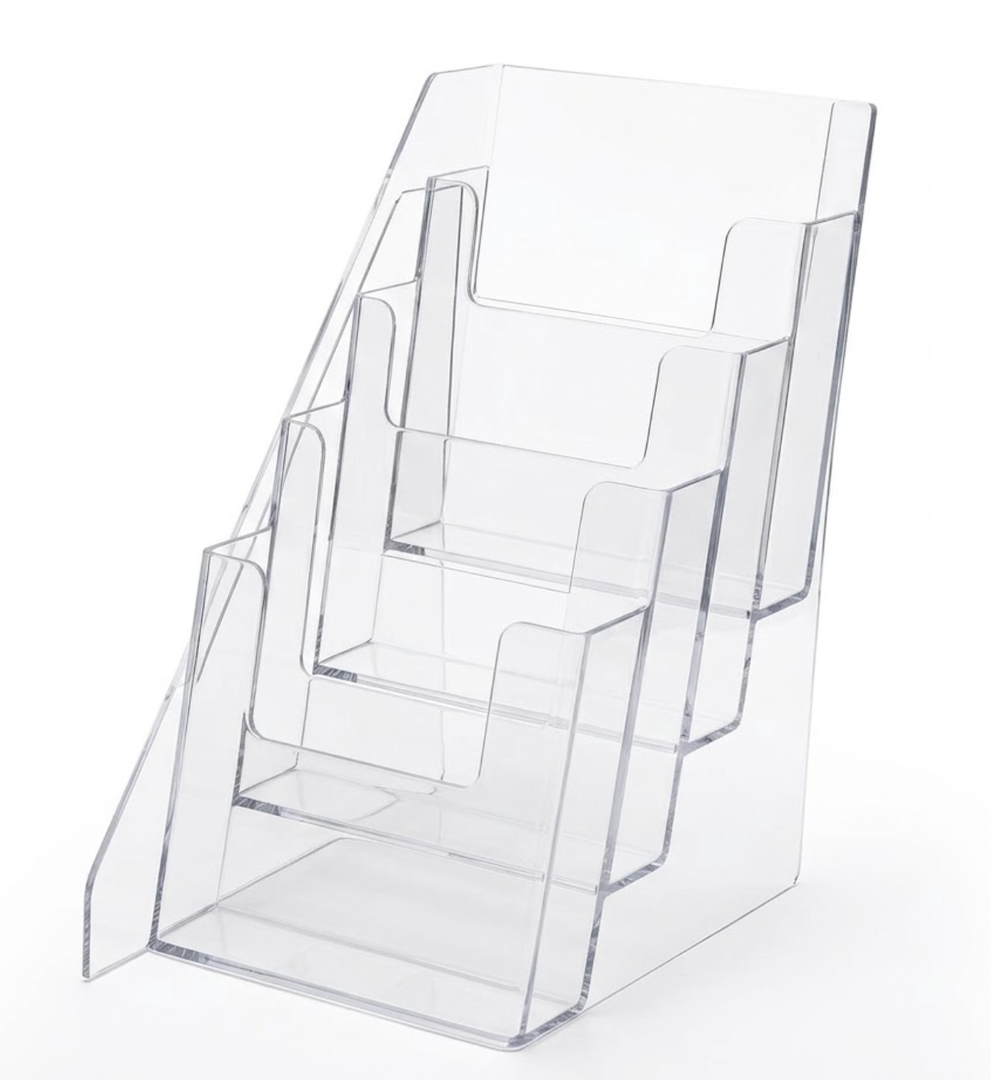 clear acrylic brochure holder 4 pack, 
Plastic Hanging Flyer Holders - Adhesive or Wall Mounted File and Magazine Rack 