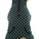 Dog Fleece Onesie for Cold Winter, Stretchy Dog Winter Bodysuit Adjustable Puppies Jumpsuit Doggie Pajamas Pet Clothes, Dark Green, 2X-Large