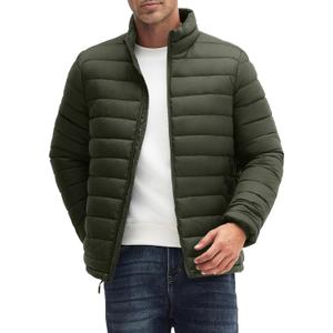Men's Puffer Jacket Lightweight Warm Winter Jackets for Men Windproof Insulated Puffy Coat with 3 Pockets (XXL)