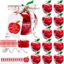 Briwooody 12 Sets Clear Apple Gift Boxes for Teacher Appreciation Week, Plastic Candy Containers Bulk with Tags, Thank You Teacher Gifts for Staff Classroom Party Favors