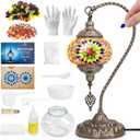 DIY Turkish Mosaic Lamp Kit for Adults,Swan-Neck Stained Glass Lamp Making Kit- Easy,Fun,No Experience Needed, Mosaic Art & Craft Project Kits for Adults & Teens,Make Your Own Lamp,Multicolor (Whirling Dervish)