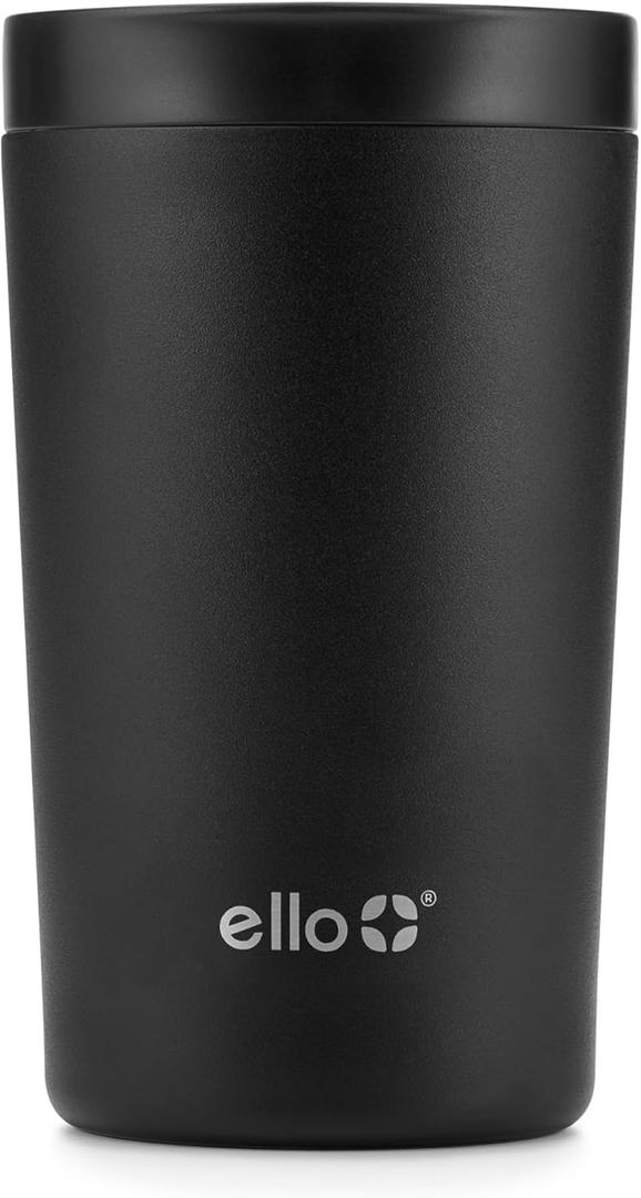 Ello Jones Stainless Steel Travel Coffee Mug - Travel Tea Mug, 11oz, Black