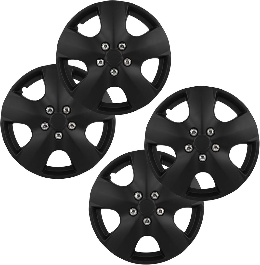 OCPTY OEM Replacement Pack of 4 Corrosion-Free & Sturdy  Full Heat & Impact Resistant Grade Wheel Covers Snap Clip-On Auto Tire Rim Replacement for 15 inch