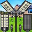 Solar Street Light Solar Street Lights Outdoor Dusk to Dawn Solar Power Lights IP66 Waterproof 6500 K LED Street Light with Motion Sensor and Remote Control for Parking Lot (7200, Watts)