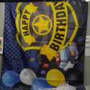 Police Theme Happy Birthday Party Decorations Police Large Badge Banner Backdrop Wall Large Police Booth Car Background for Police Birthday Party Wall Supplies Props, 72.8 x 43.3 Inch