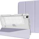 iPad Air 11 inch M3/2(2025/2024), iPad Air 5th Generation case 2022 with Pencil Holder, 2020 Air 4th Gen case, Slim Smart Cover with Clear Shell for iPad Air 6 Case,Lilac Purple