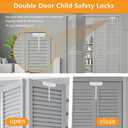 Bifold Door Locks Child Safety - Metal Adjustable Bi-Fold Door Lock Fits Under 2" Thick Doors, Double Door Locks Keep Toddler, Cats & Dogs Out of Pantry, Closets, Cabinets, White (2 Pack)