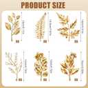 Riceshoot 36 Pcs Gold Leaves Artificial Flowers Mini Faux Gold Plants Foliage Stems Fake Eucalyptus Cedar Fern Peony Honeysuckle Leaves for Wedding Table Centerpieces Vase Picks Home Decoration