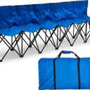 6 Seats Folding Soccer Bench, Sports Team Bench, Blue