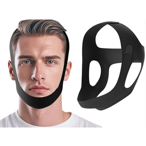 OHELEEP Anti Snore Chin Strap for CPAP Users, Snore Stopper Adjustable, Chin Strap for Sleeping Comfortable Stop Snoring Solution, Anti Snoring Devices Breathable and Reusable, Black, M