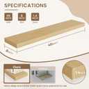 Dreamland Deep Floating Shelves, 8" Deep Long Shelves Set of 2, 40 Inches Floating Shelf for Wall,Large Display & Storage Shelf for Bathroom Bedroom Living Room Kitchen Office, Oak, 40"W x 8"D - 2P