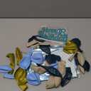 18th Birthday Decorations Blue White Gold,18th Birthday Balloons with Happy Birthday Banner Fringe Curtain Heart Foil Balloons for Boys Girls 18 Year Old Birthday Decor