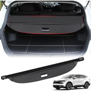 Octomo Retractable Cargo Cover for Kia Sportage 2023-2025 | Waterproof Leather Trunk Security Shade with Anti-Peeping Design | SUV Accessories (Excludes Hybrid Models, Black)