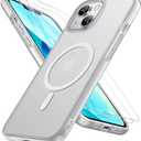 Miracase Magnetic for iPhone 13 Case 6.1 inch (Compatible with MagSafe)with 2X Screen Protectors Military-Grade Protection, Anti-Fingerprint Translucent Matte Phone Case Cover, Frost Clear