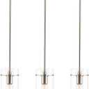 3 Pack Pendant Lights Kitchen Island, Adjustable Hanging Glass Pendant Light Fixtures, Brushed Nickel Pendant Lights Kitchen Island, Modern Kitchen Pendant Lighting Over Island, Medium