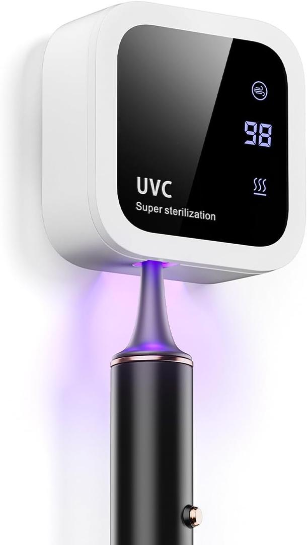 Toothbrush Holder, Electric Travel Toothbrush Organizer, LED Smart Screen, Rechargeable Portable Toothbrush Timer for Bathroom Wall-Mounted