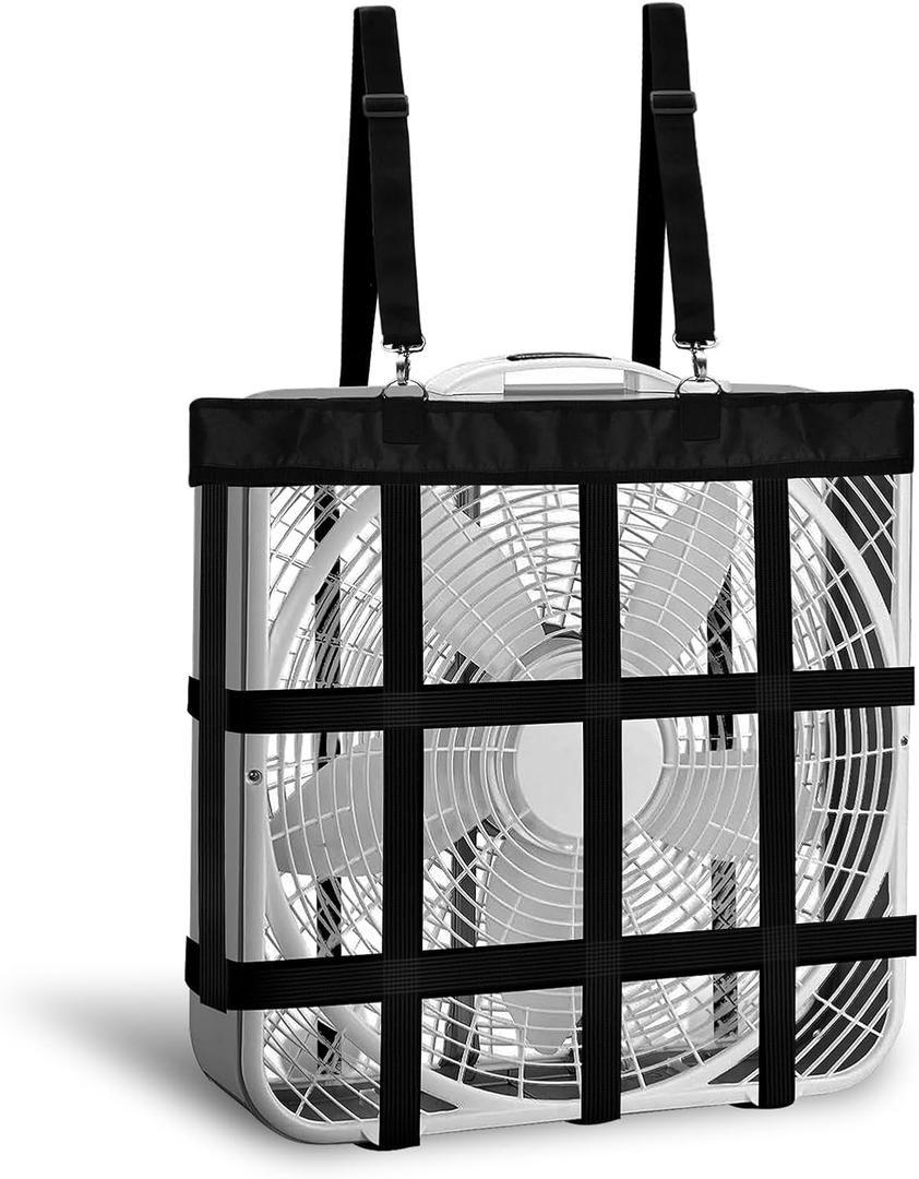 Bloomoak Adjustable Box-Fan-Holder for Horse Stall, Cool Whole House Coverage,Fits 20x20" Fans,Black,Large 27x27" (Black)