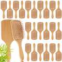 Tessco for you 24 Pcs Bamboo Hair Brushes for Women Bulk Wooden Paddle Brush Scalp Massage Bamboo Bristles Anti Static Men Engraving DIY Gift for Wedding Teacher(Wood Color)